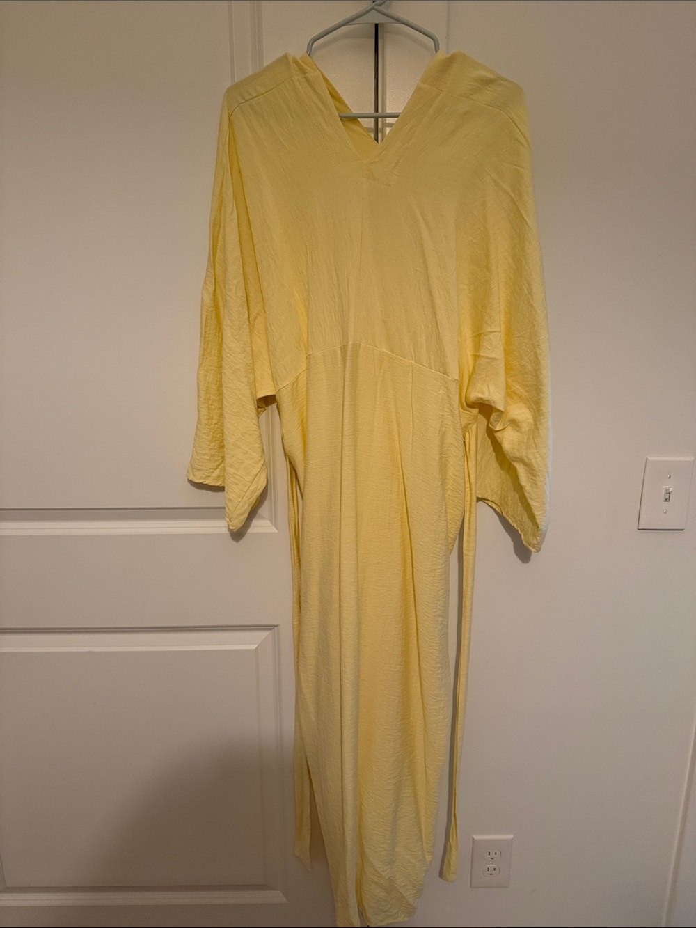 Butter Yellow V-Neck maxi dress modest 100% cotton